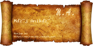 Máj Anikó névjegykártya