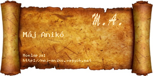 Máj Anikó névjegykártya
