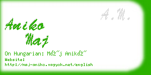 aniko maj business card